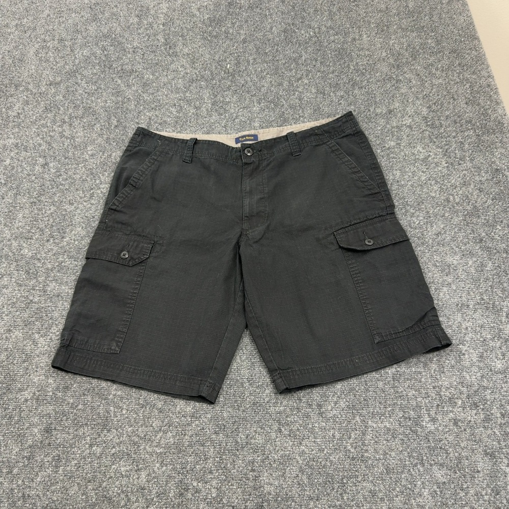 Club Room Cargo Shorts Mens 36 Black Cotton Ripstop Casual Utility Outdoor